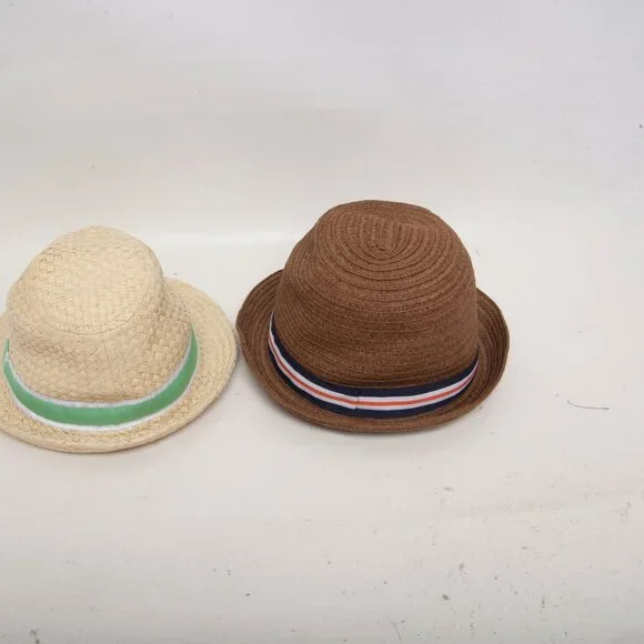 Baby Boy Straw Fedora Hats Lot – Gymboree XS/S & Janie and Jack 6–12M - Picture 4 of 7